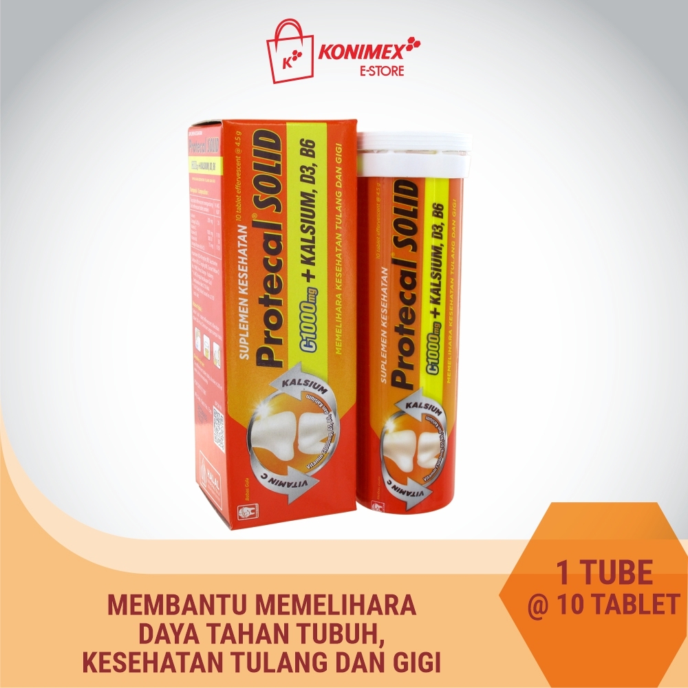 Protecal Solid  Vitamin C & Kalsium Tube isi 10 Tulang Sehat