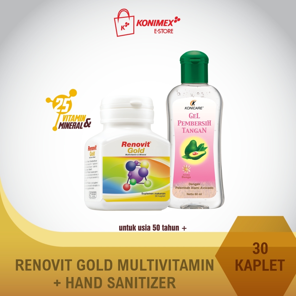 Renovit Gold Multivitamin Paket Spesial PPKM + Hand Sanitize