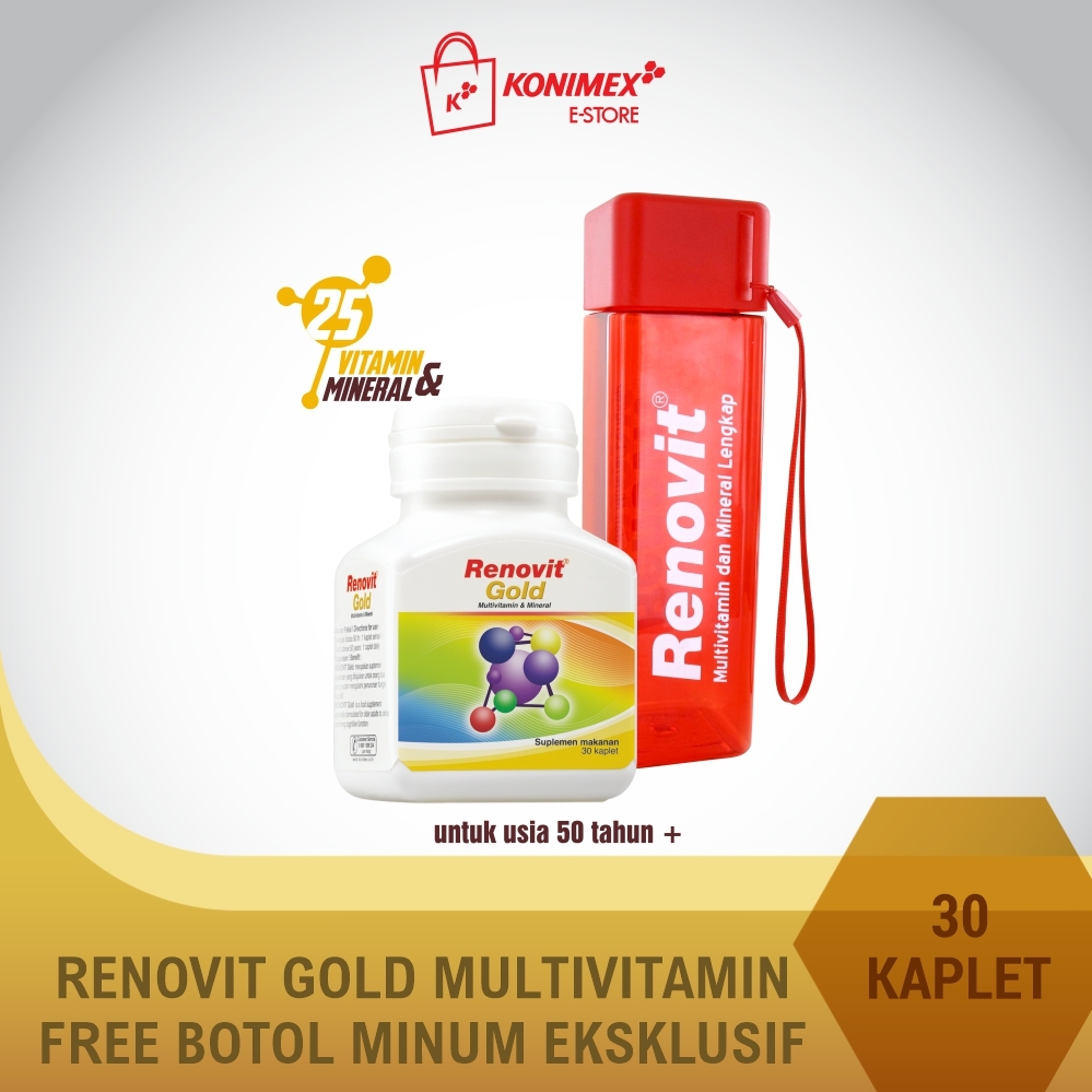 Renovit Gold Multivitamin + Protecal Defense Tube + Botol Mi