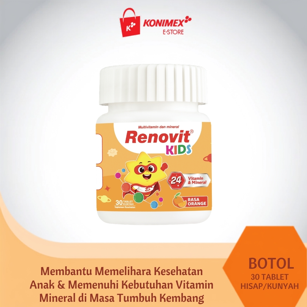 Renovit Kids Orange – Multivitamin Anak 30 Tablet Kunyah
