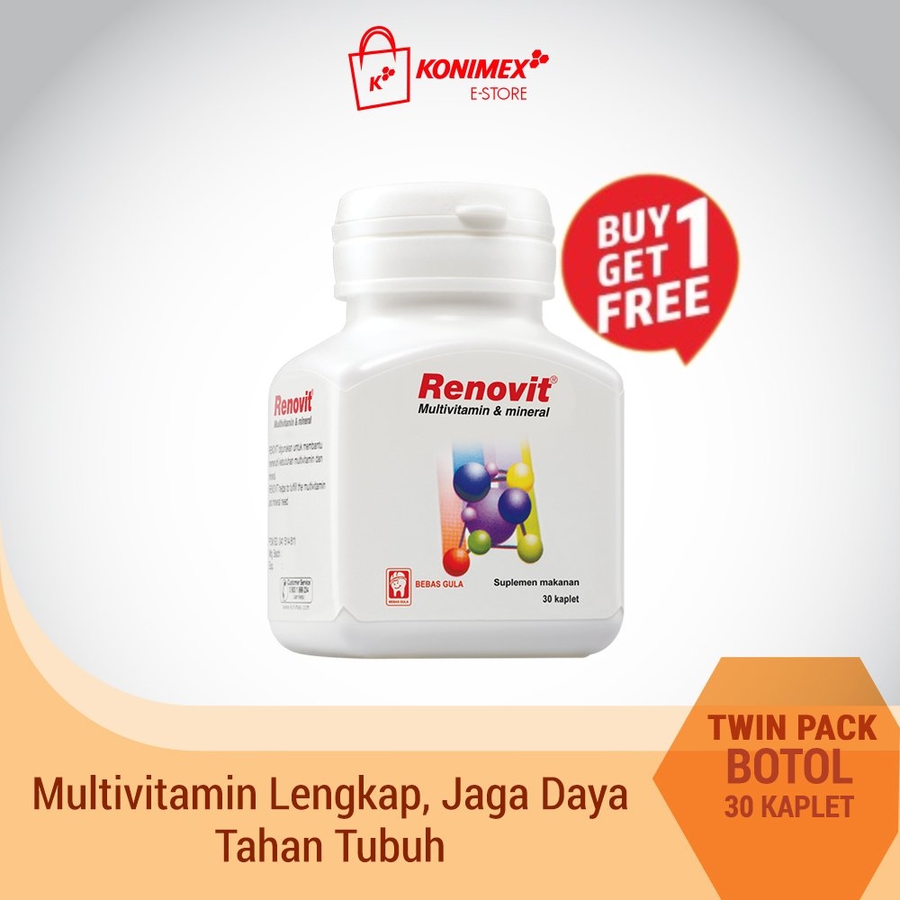 Renovit Multivitamin dan Mineral Botol 30 tabs Twinpack