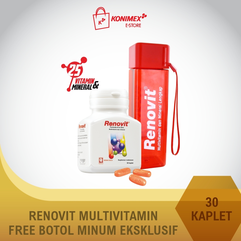 Renovit Multivitamin + Protecal Defense Tube + Botol Minum E