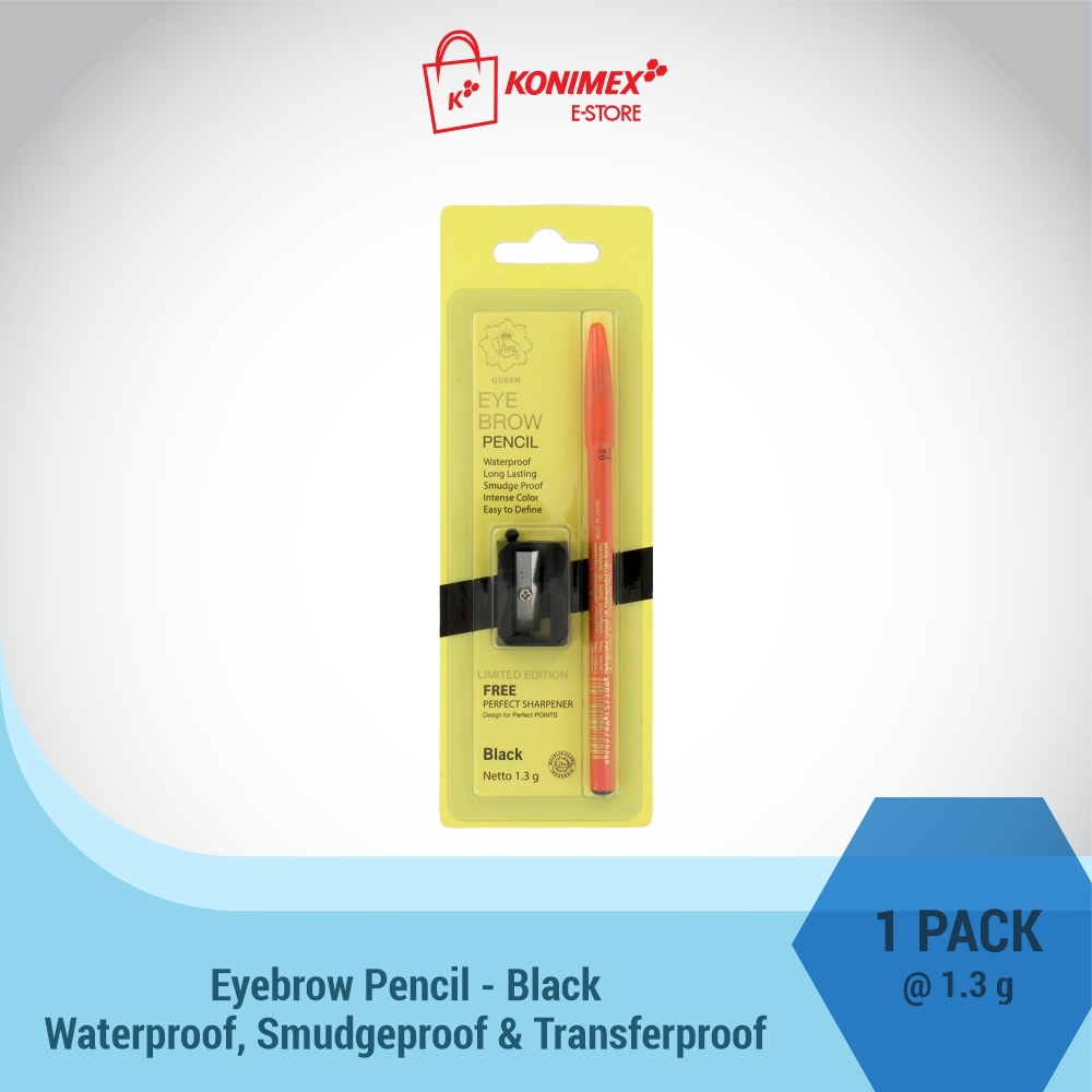 Viva Queen Eye Brow Pencil Black Waterproof, Smudgeproof