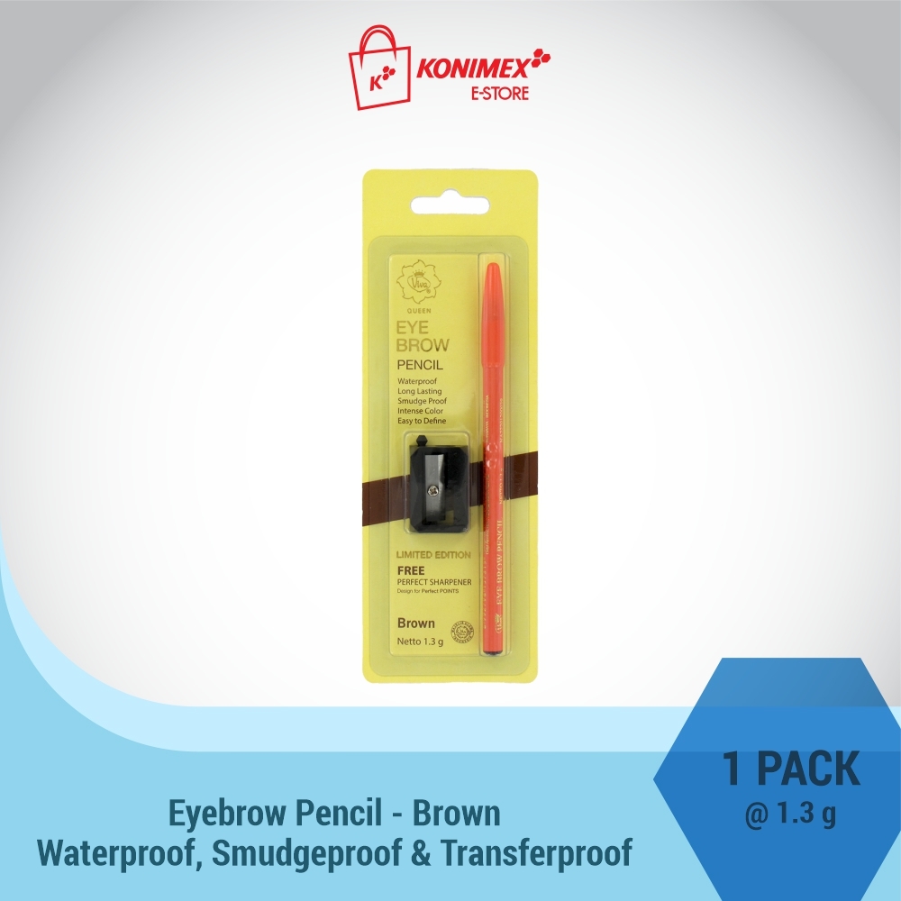 Viva Queen Eye Brow Pencil Brown Waterproof, Smudgeproof